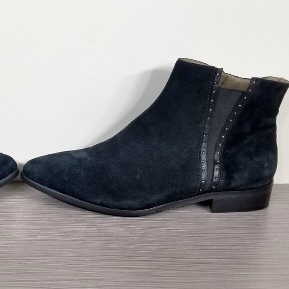 Italeau Miralda Waterproof Zip Ankle Bootie, Black Suede, Womens Size 6.5 M / 37 - Picture 9 of 12